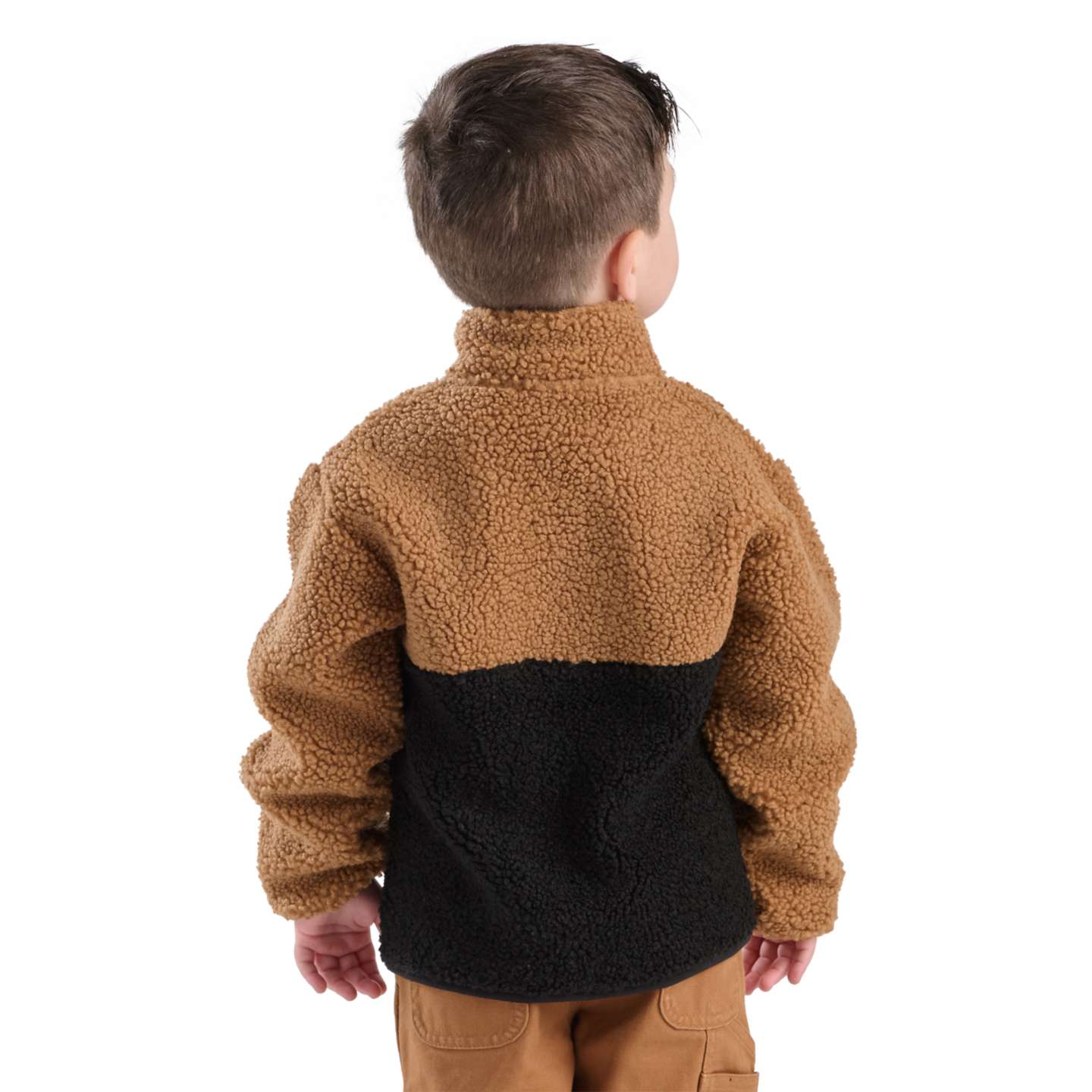Толстовка Carhartt Long Sleeve Sherpa Half-Zip Sweatshirt (Toddler/Child/Youth) для мальчиков, цвет: Чёрный — фото 4