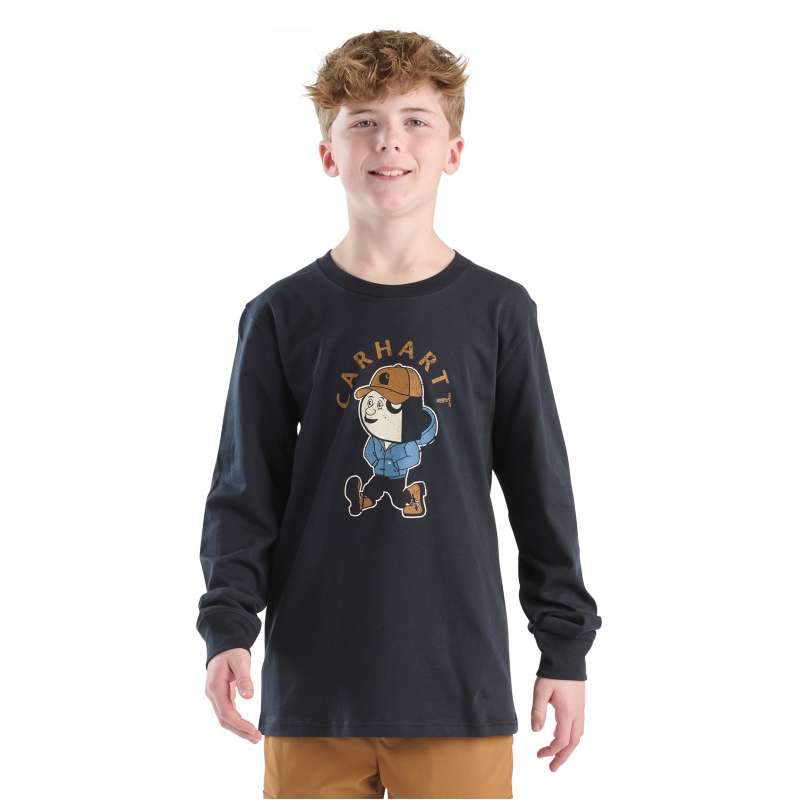 Carhartt  Black Boys' Long Sleeve Character Graphic T-Shirt (Toddler/Child/Youth)