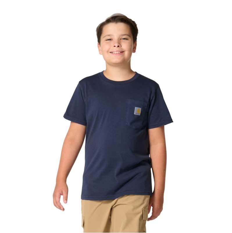 Carhartt  New Navy Boys' Short Sleeve Garment Dye Pocket Tee (Child/Toddler/Youth)