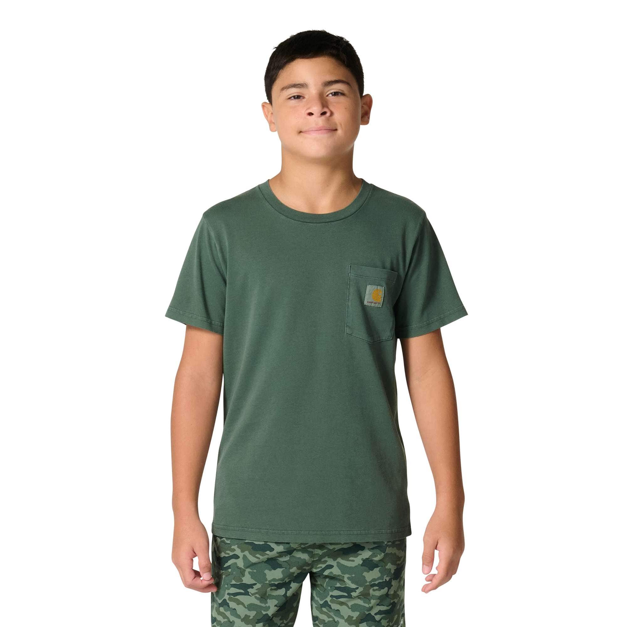 Carhartt Boys' Short Sleeve Garment Dye Pocket Tee (Child/Toddler/Youth)