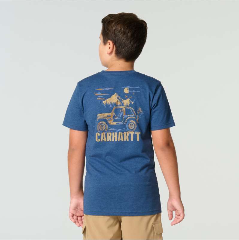 Carhartt  Storm Blue Heather Boys' Short Sleeve Vehicle Tee (Child/Youth)