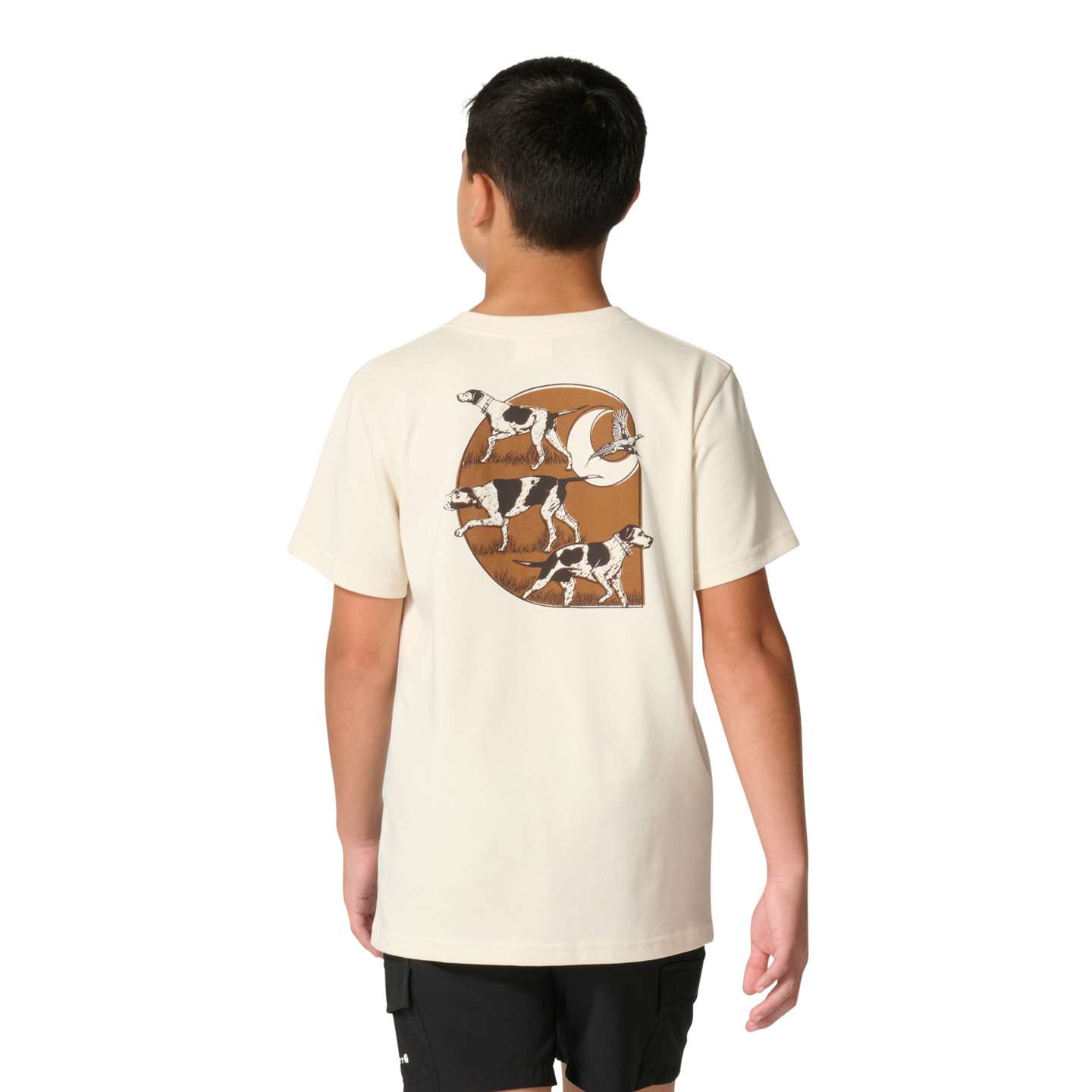 Футболка Carhartt Short Sleeve Dog Tee (Child/Youth) для мальчиков, цвет: Меловой — фото 1