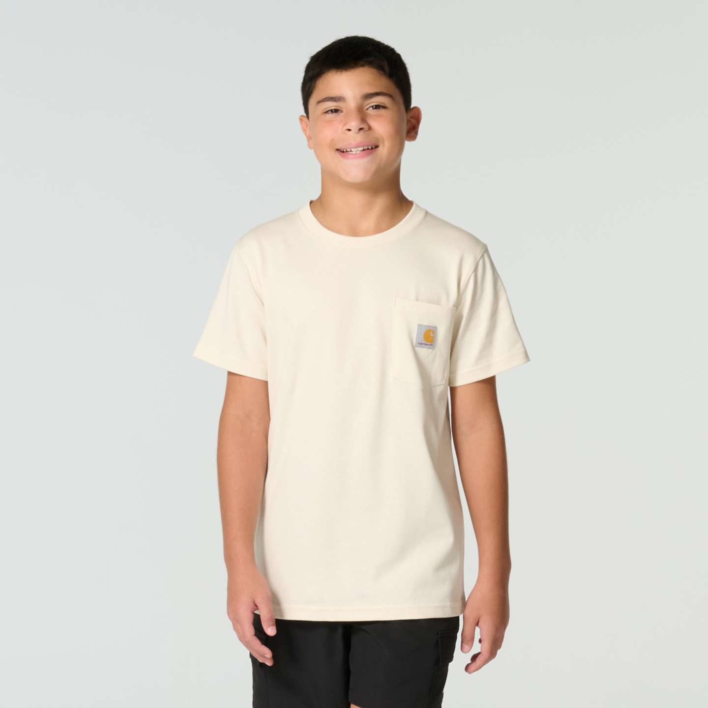 Футболка Carhartt Short Sleeve Dog Tee (Child/Youth) для мальчиков, цвет: Меловой — фото 2