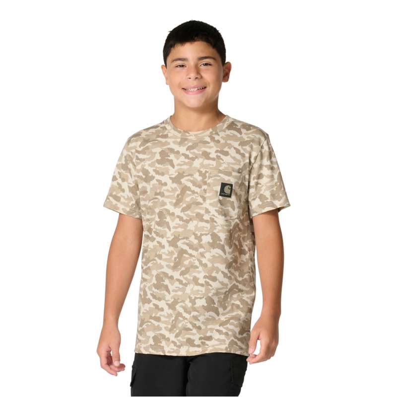 Carhartt  Brown Duck Boys' Short Sleeve Camo Pocket Tee (Child/Toddler/Youth)