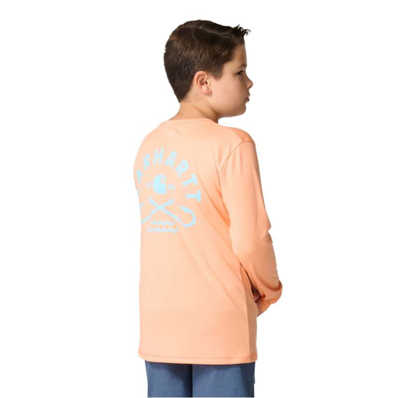 Carhartt  Fresh Salmon Boys' Long Sleeve Force Sun Defender™ Tee (Child/Youth)