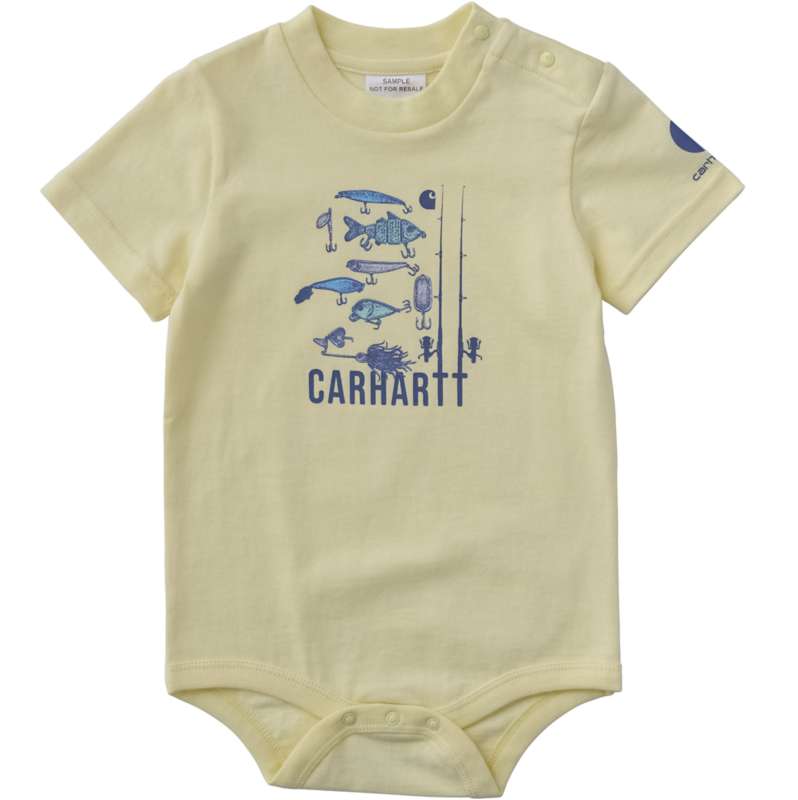 Carhartt  Coastal Beige Boys' Short Sleeve Fishing Bodysuit (Baby)