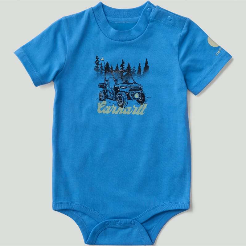 Carhartt  Engineer Blue Boys' Short Sleeve Outdoor Bodysuit (Baby)