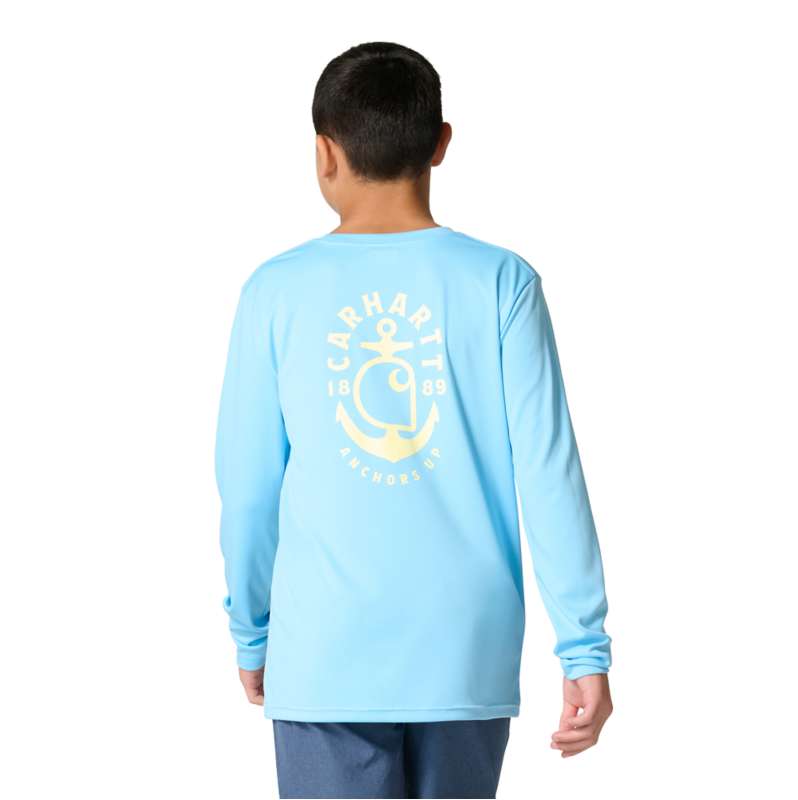 Carhartt  Powder Blue Boys' Long Sleeve Force Sun Defender™ Tee (Child/Youth)