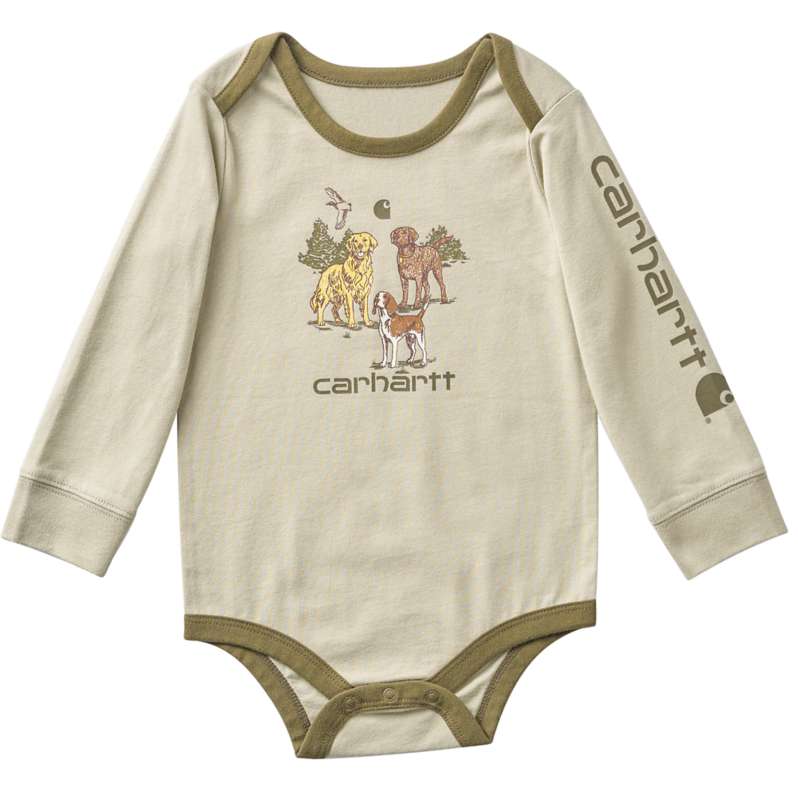 Carhartt  Sandstone Boys' Long Sleeve Dog Bodysuit (Baby)