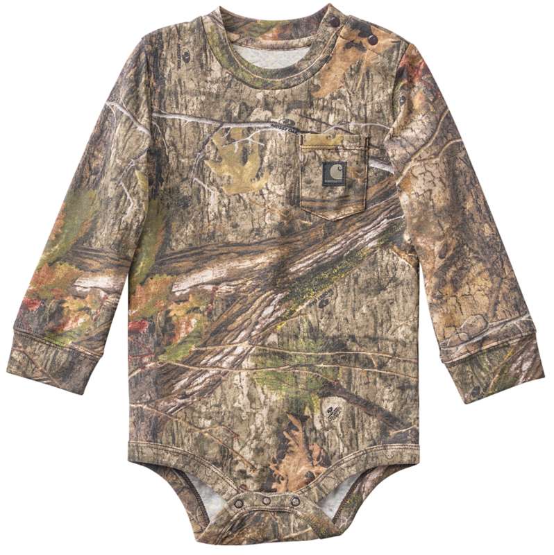 Carhartt  Mossy Oak Country DNA Boys' Long Sleeve Camo Pocket Bodysuit (Baby)