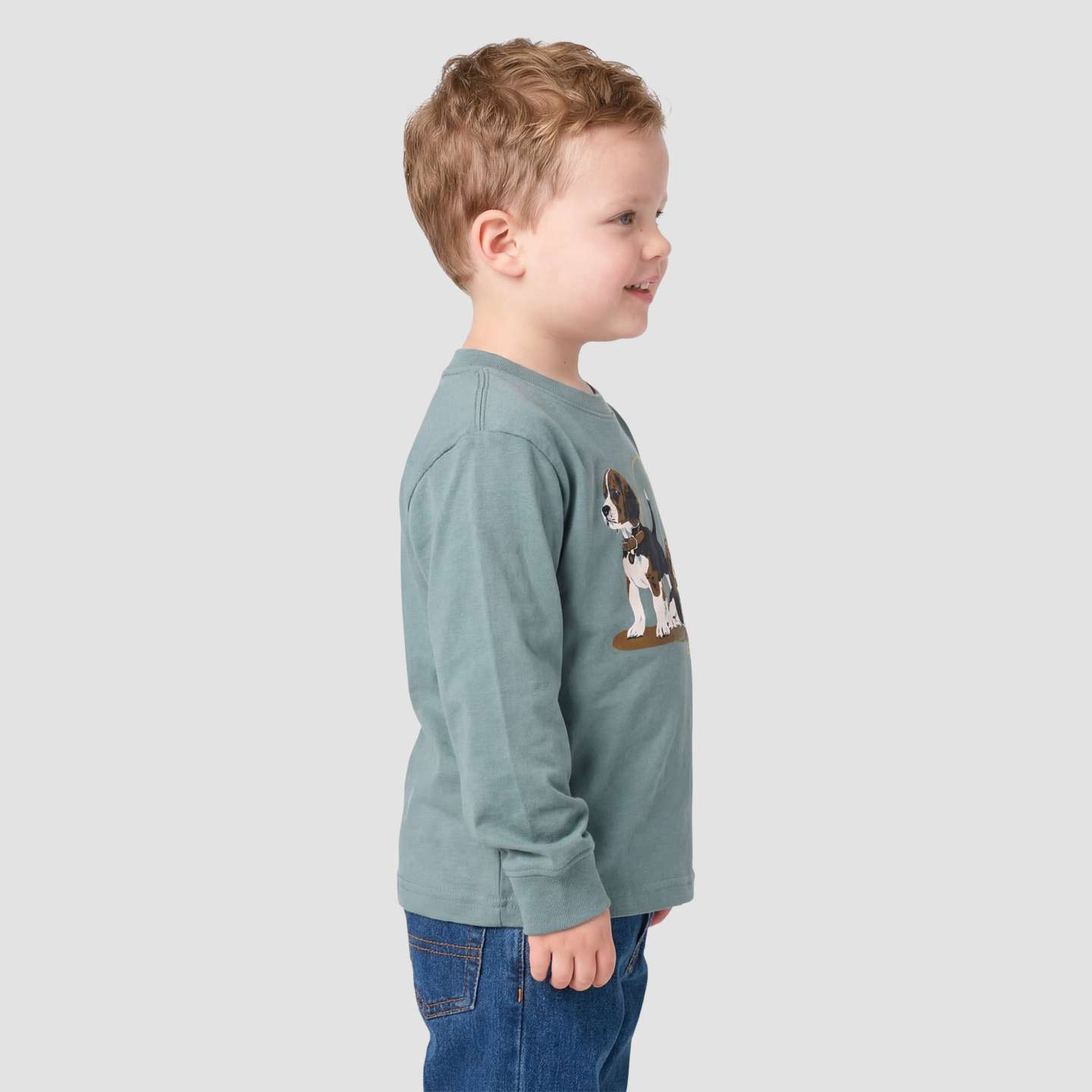 Футболка Carhartt Long Sleeve Puppy для мальчиков-малышей, цвет: Винтажный зелёный — фото 4