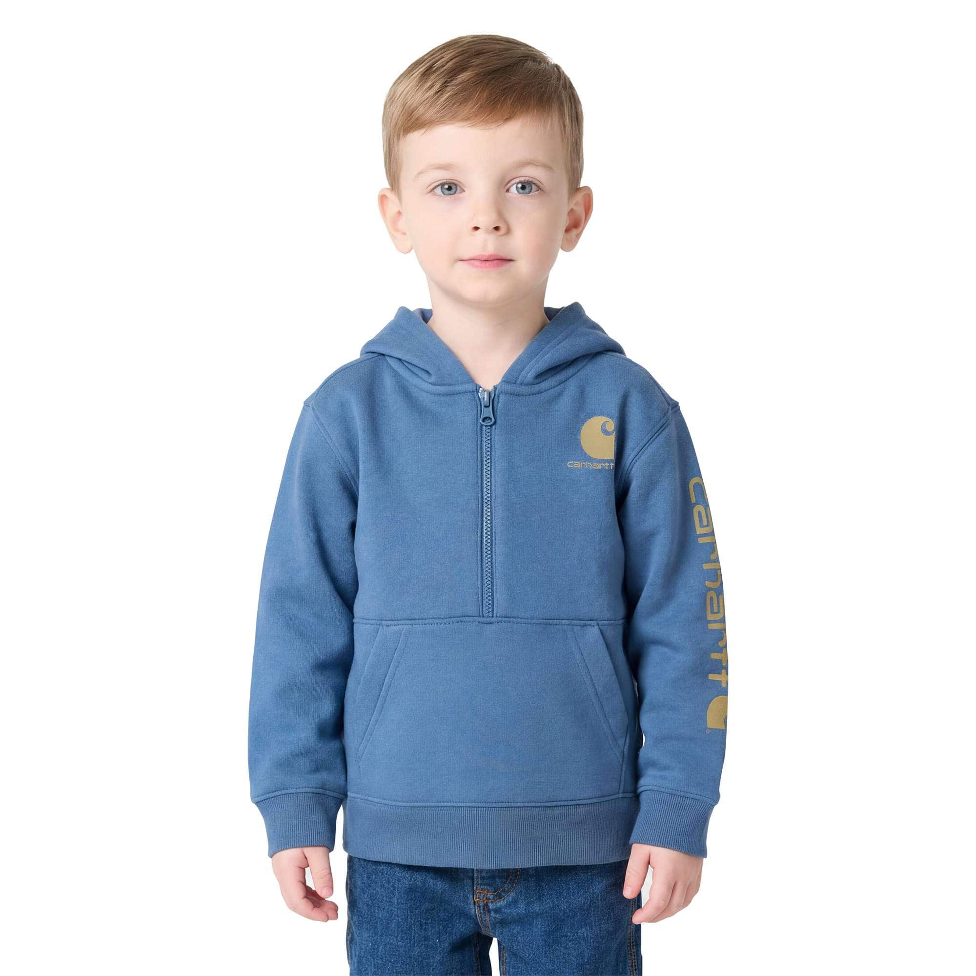 Carhartt Boys' Long Sleeve Half-Zip Hooded Logo Sweatshirt (Baby/Toddler)