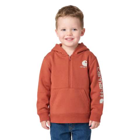 Детские худи Carhartt Boys' Long Sleeve Half-Zip Hooded Logo Sweatshirt (Baby/Toddler)