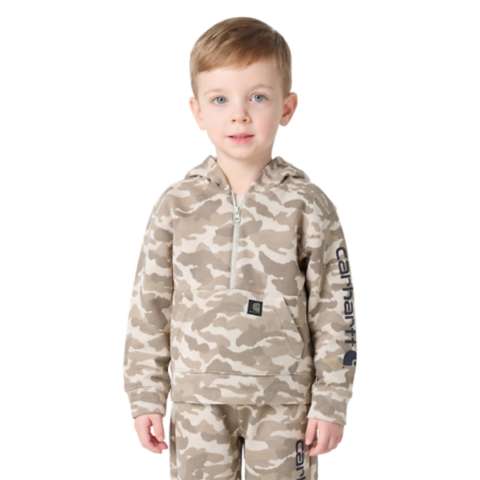 Детские худи Carhartt Boys' Long Sleeve Half-Zip Camo Logo Hooded Sweatshirt (Baby/Toddler)