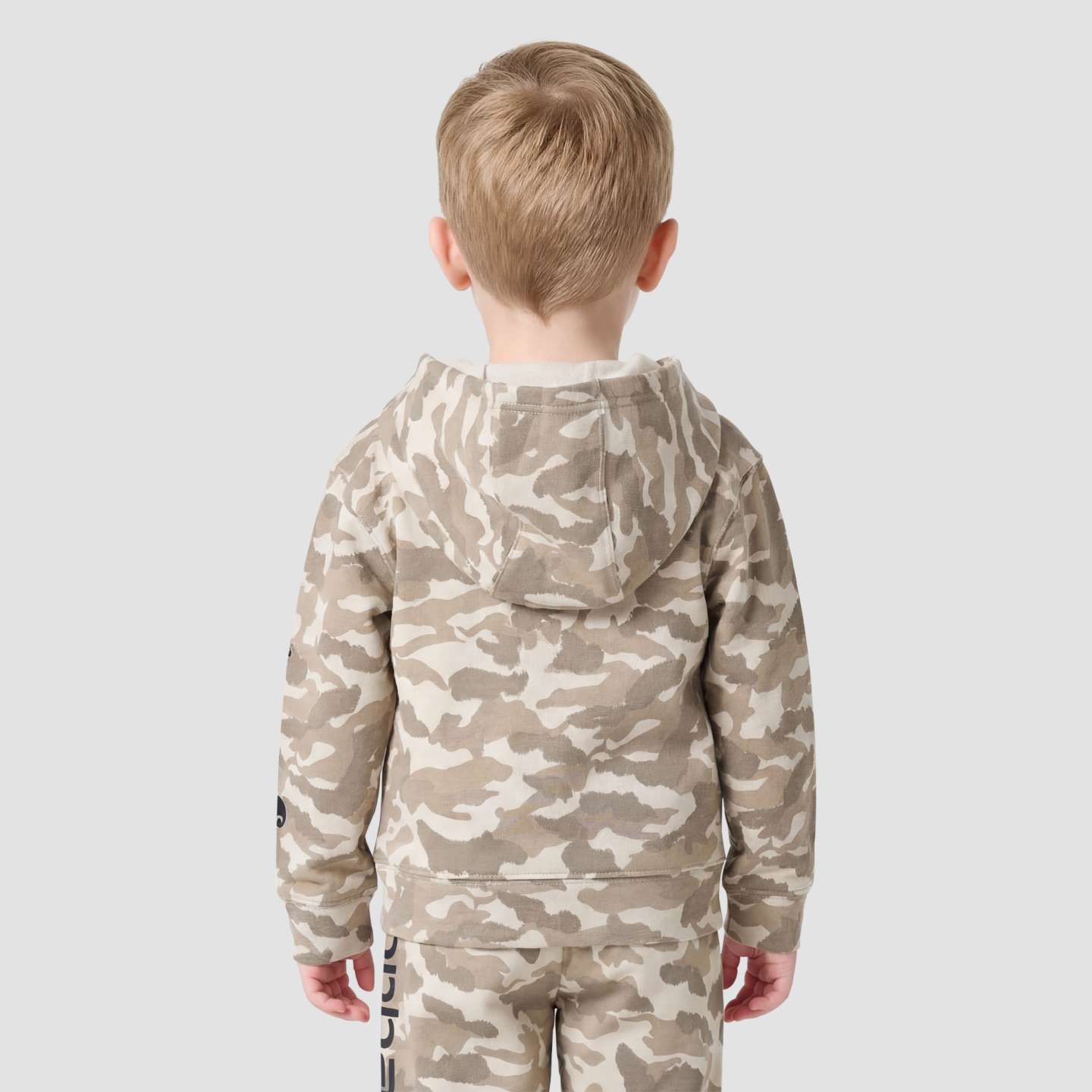 Худи Carhartt Long Sleeve Half-Zip Camo Logo Hooded Sweatshirt для мальчиков-малышей, цвет: Бежевый — фото 2