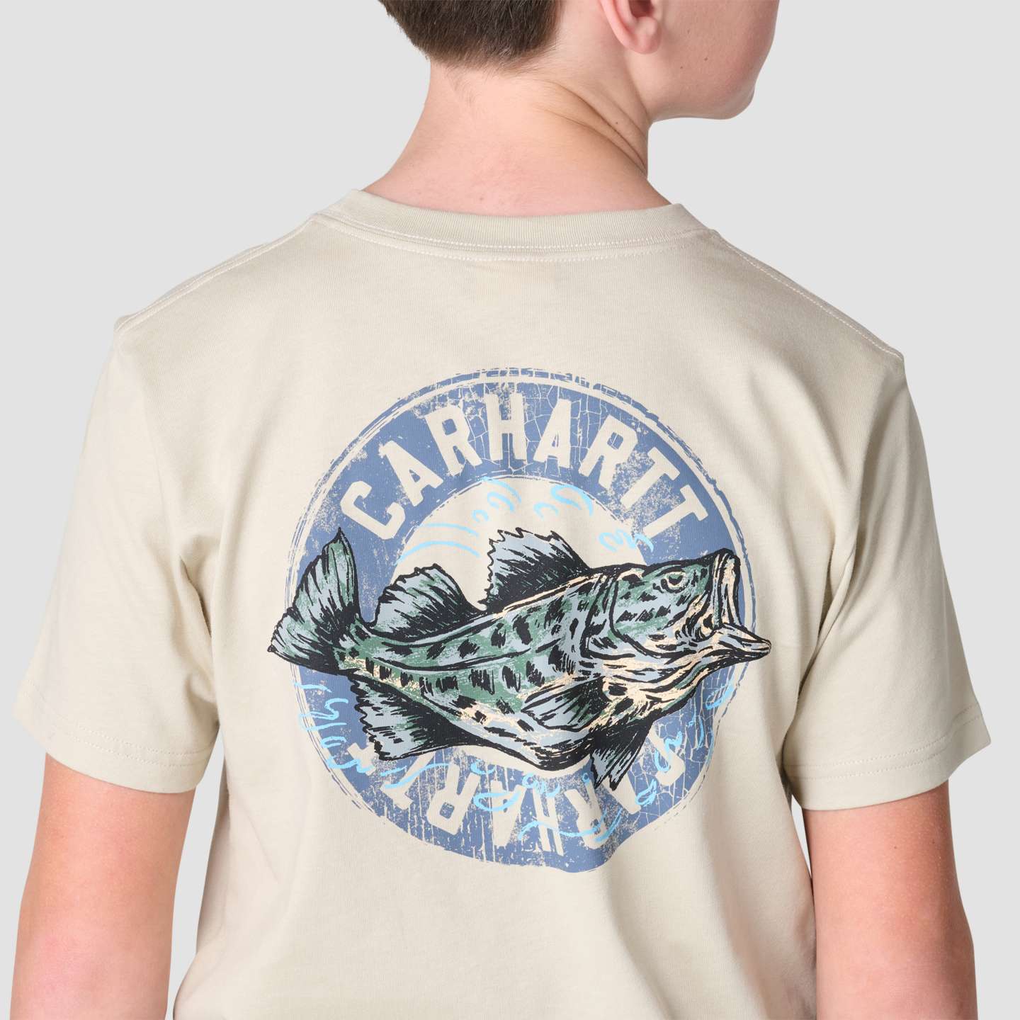 Футболка Carhartt Short Sleeve Fishing для мальчиков, цвет: Бежевый — фото 5