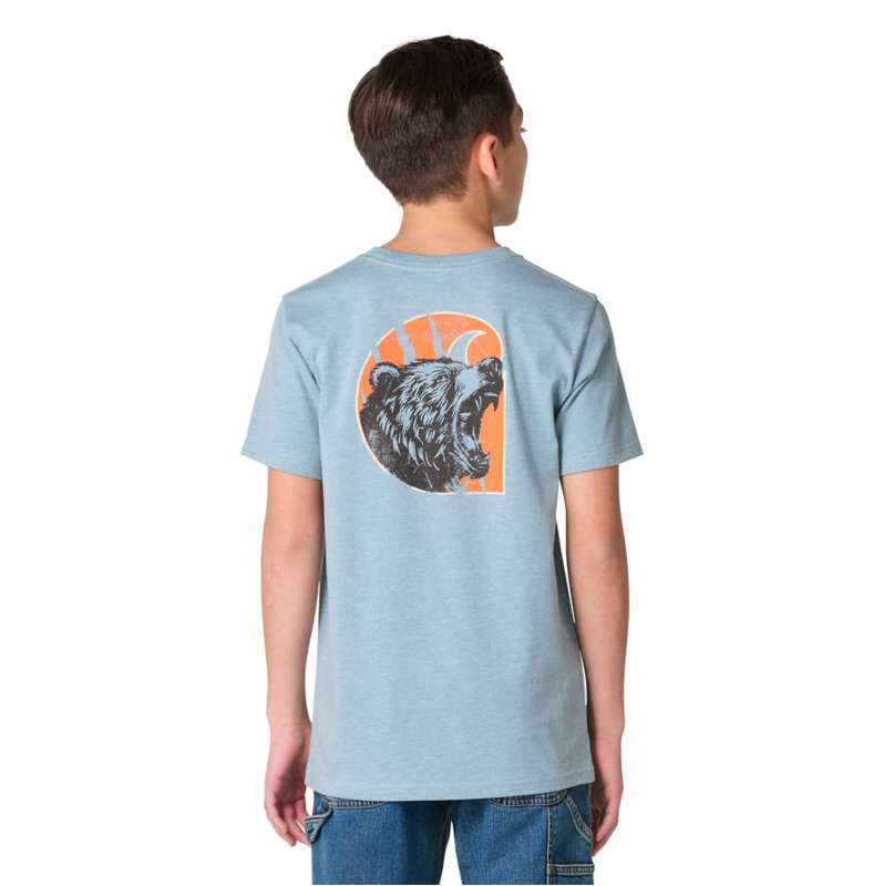 Carhartt  Harbor Teal Heather Boys' Short Sleeve Bear "C" Pocket-Tee (Toddler/Child/Youth)