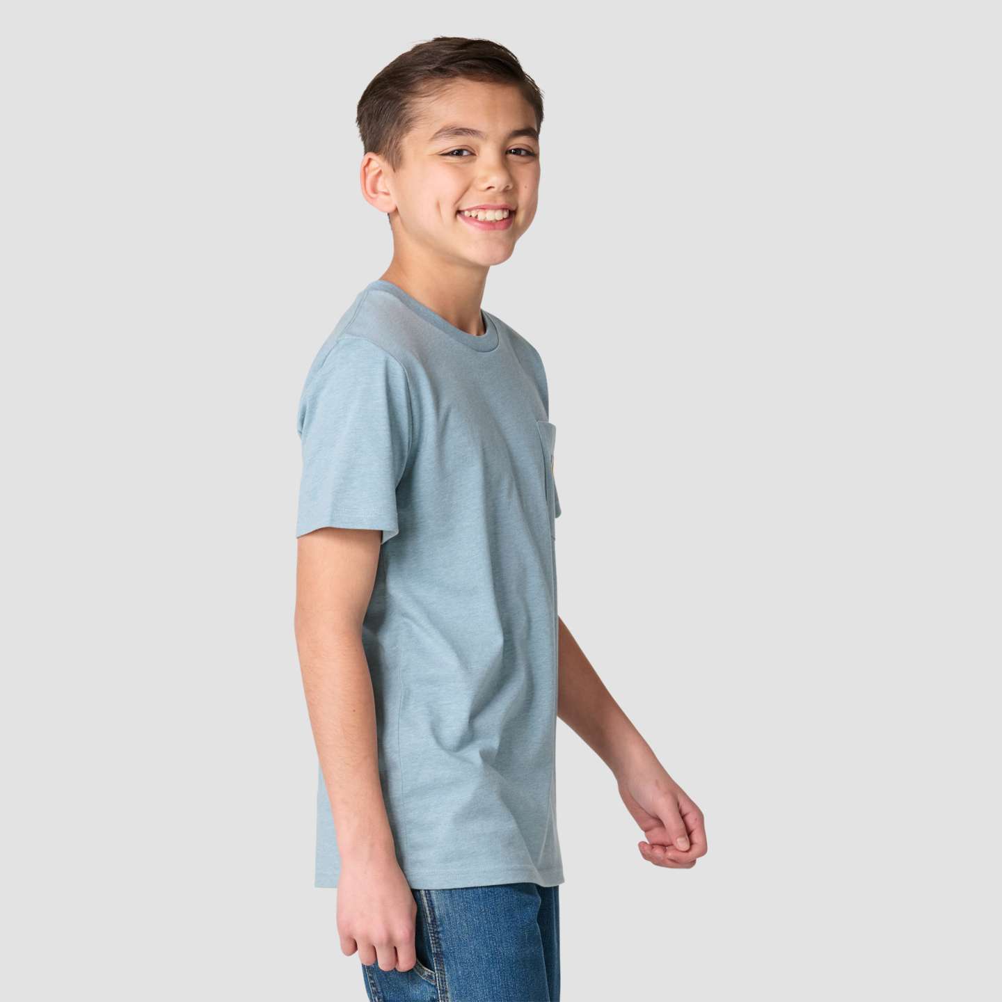 Футболка Carhartt Short Sleeve Bear "C" Pocket-Tee для мальчиков, цвет: Бирюзовый меланжевый — фото 4