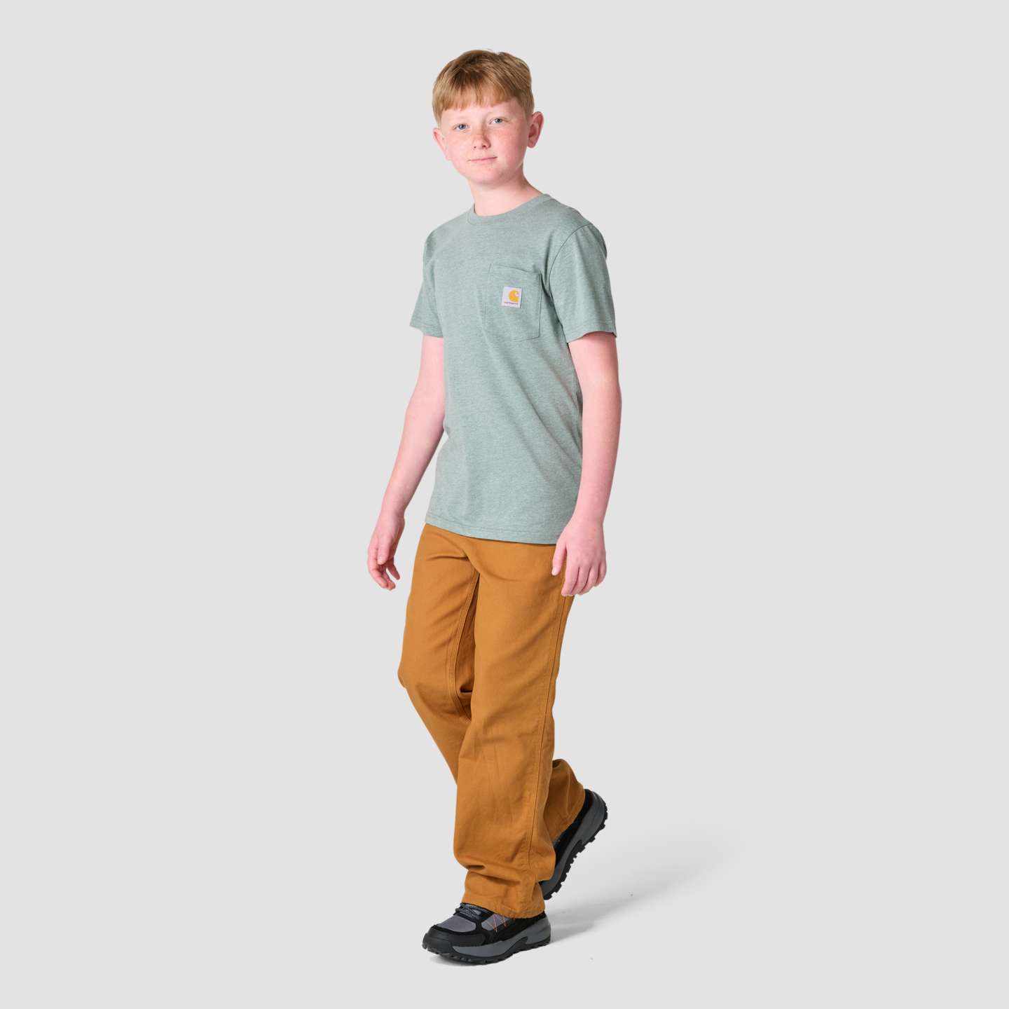 Футболка Carhartt Short Sleeve Pointer Pocket для мальчиков, цвет: Меланжевый — фото 3