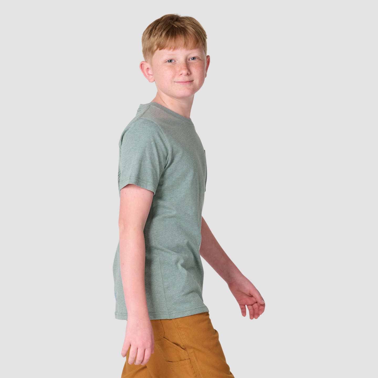 Футболка Carhartt Short Sleeve Pointer Pocket для мальчиков, цвет: Меланжевый — фото 4