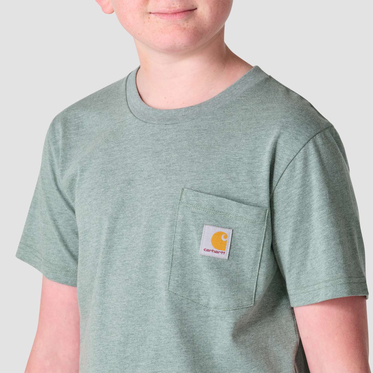 Футболка Carhartt Short Sleeve Pointer Pocket для мальчиков, цвет: Меланжевый — фото 6