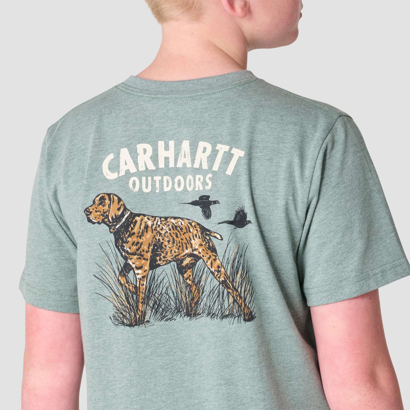 Футболка Carhartt Short Sleeve Pointer Pocket для мальчиков, цвет: Меланжевый — фото 5