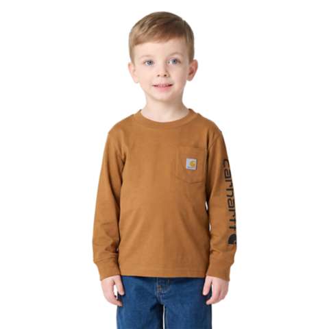 Детские футболки Carhartt Boys' Long Sleeve Pocket Logo T-Shirt (Toddler/Child/Youth)