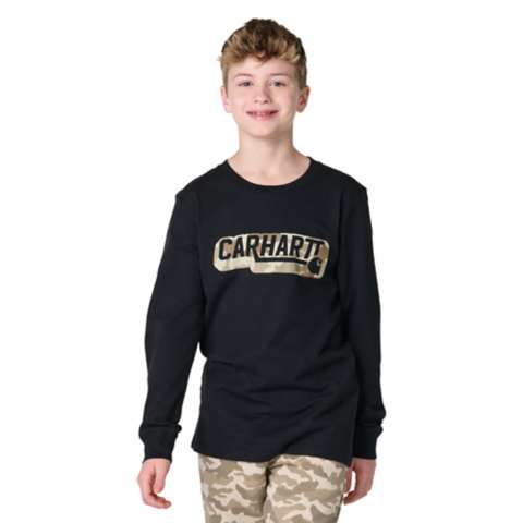 Детские футболки Carhartt Boys' Long Sleeve Camo Logo T-Shirt (Child/Youth)