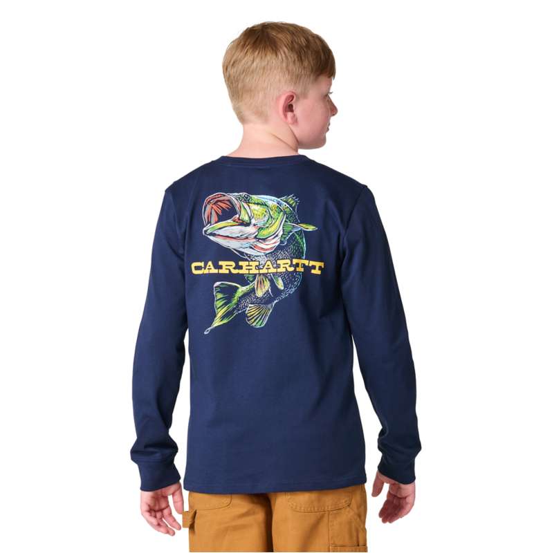 Carhartt  Navy Blazer Boys' Long Sleeve Fish T-Shirt (Toddler/Child/Youth)