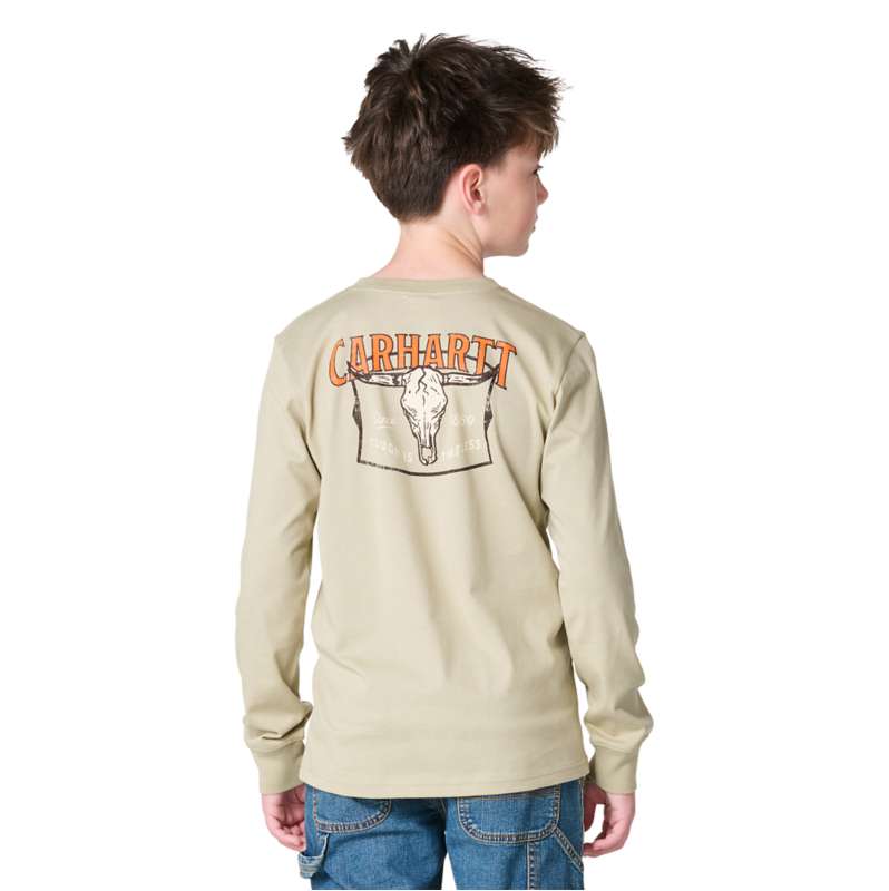 Carhartt  Sandstone Boys' Long Sleeve Skull T-Shirt (Child/Youth)