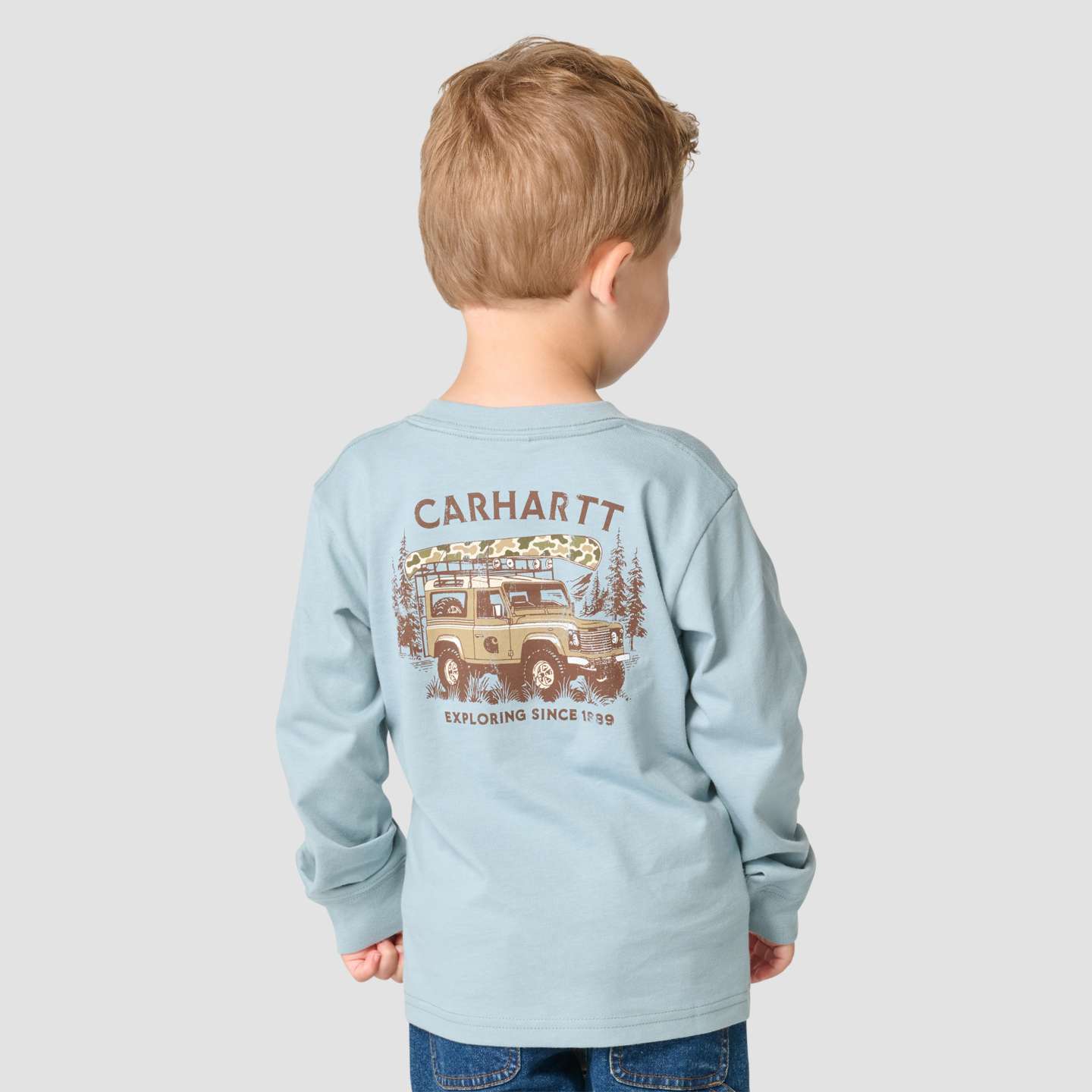 Футболка Carhartt Long Sleeve Explorer для мальчиков, цвет: Синий — фото 2