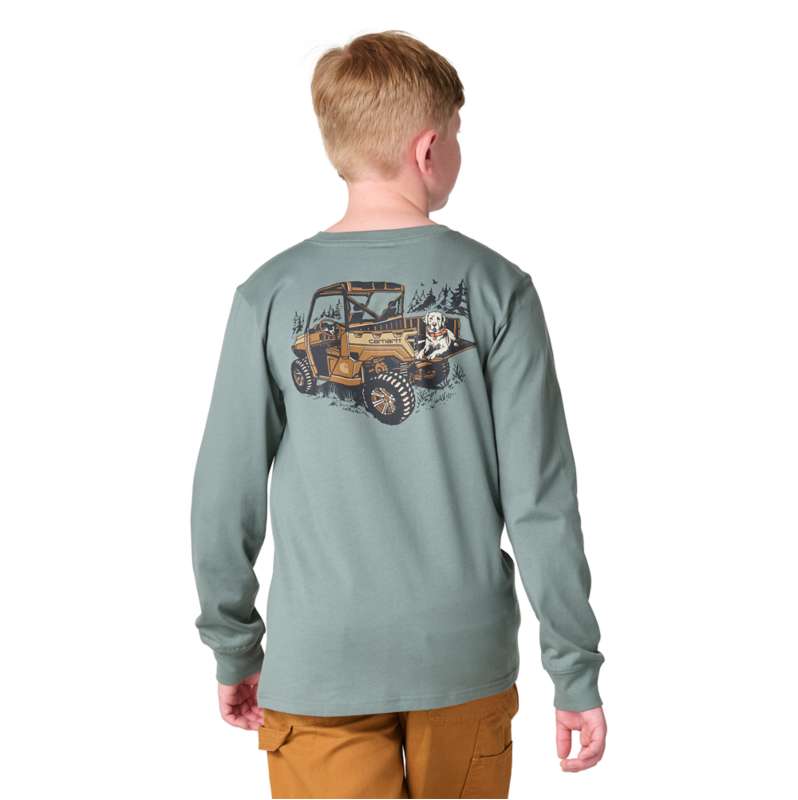 Carhartt  Vintage Green Boys' Long Sleeve Utility Vehicle Pocket T-Shirt (Toddler/Child/Youth)