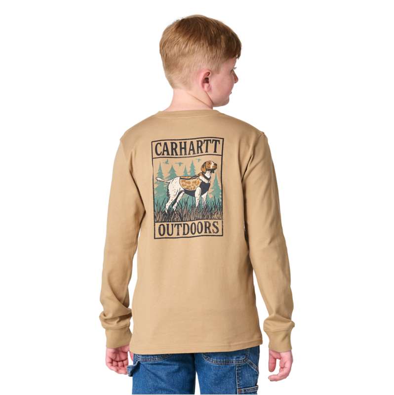 Carhartt  Sandstone Boys' Long Sleeve Duck Camo Dog Pocket T-Shirt (Toddler/Child/Youth)