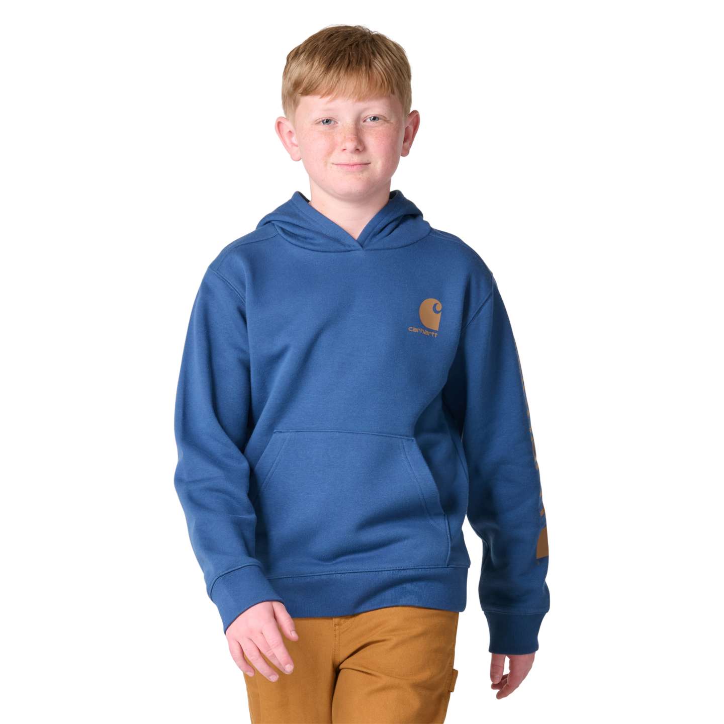 Свитшот Carhartt Long Sleeve Graphic Logo Sweatshirt (Child/Youth) для мальчиков, цвет: Deep Lagoon — фото 2