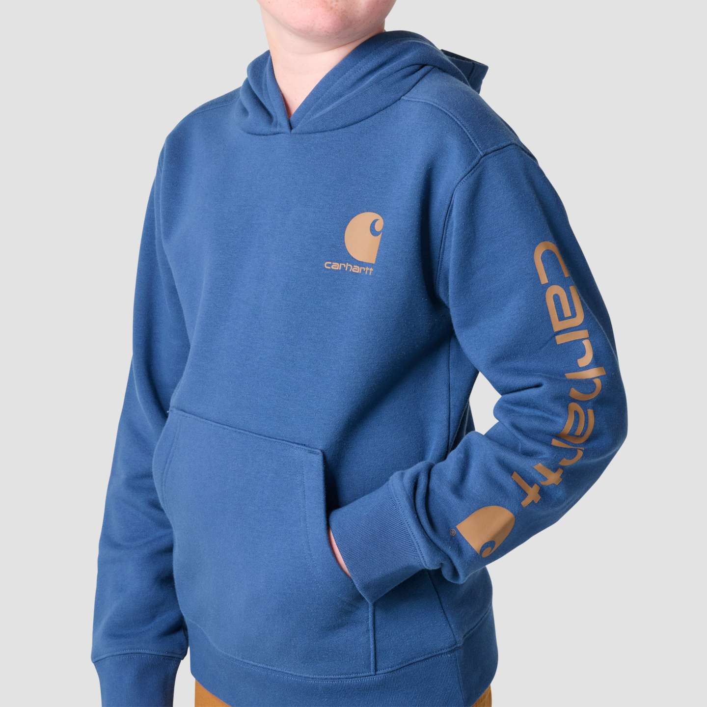 Свитшот Carhartt Long Sleeve Graphic Logo Sweatshirt (Child/Youth) для мальчиков, цвет: Deep Lagoon — фото 5
