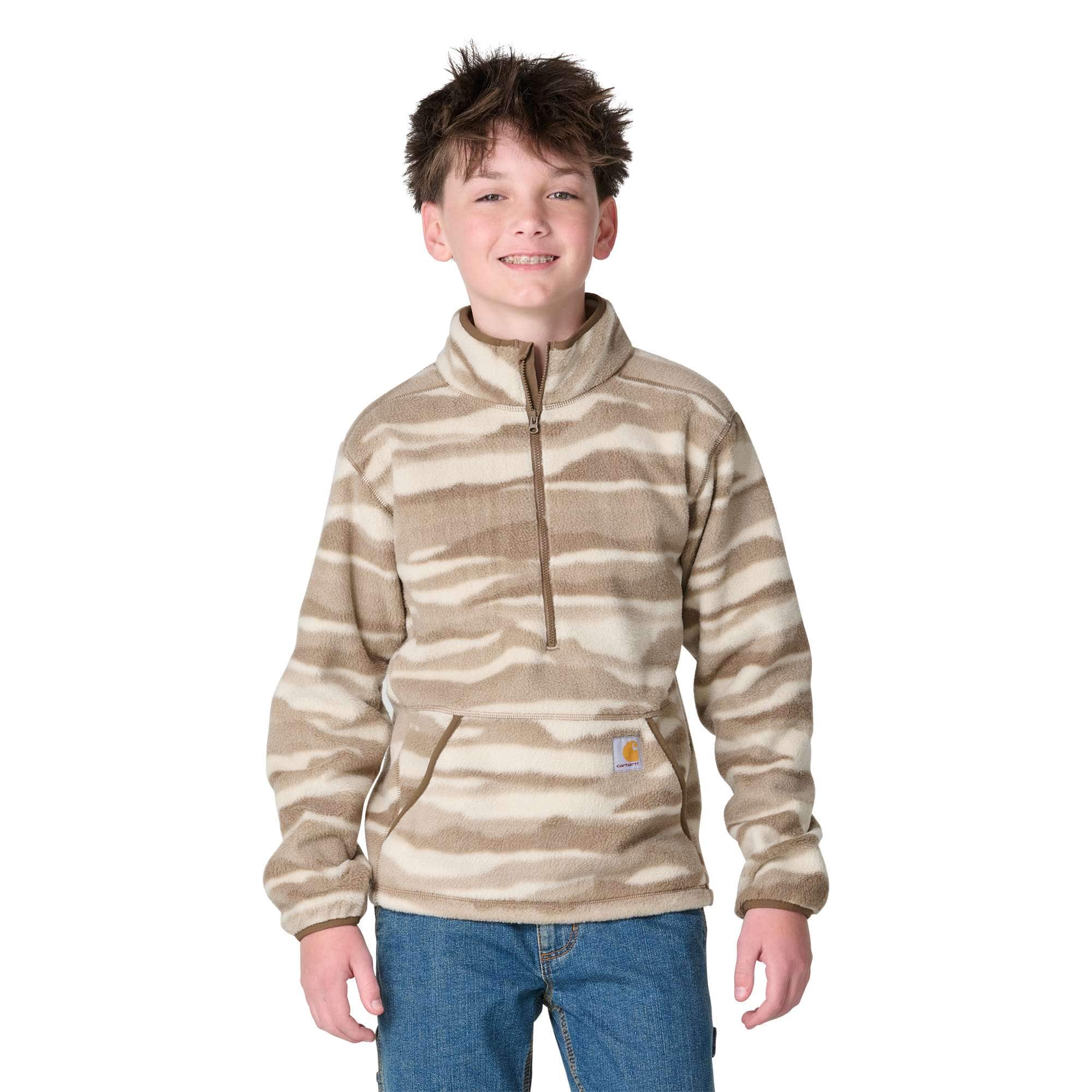 Carhartt Boys' Long Sleeve Printed Half-Zip Fleece Sweatshirt (Toddler/Child/Youth)