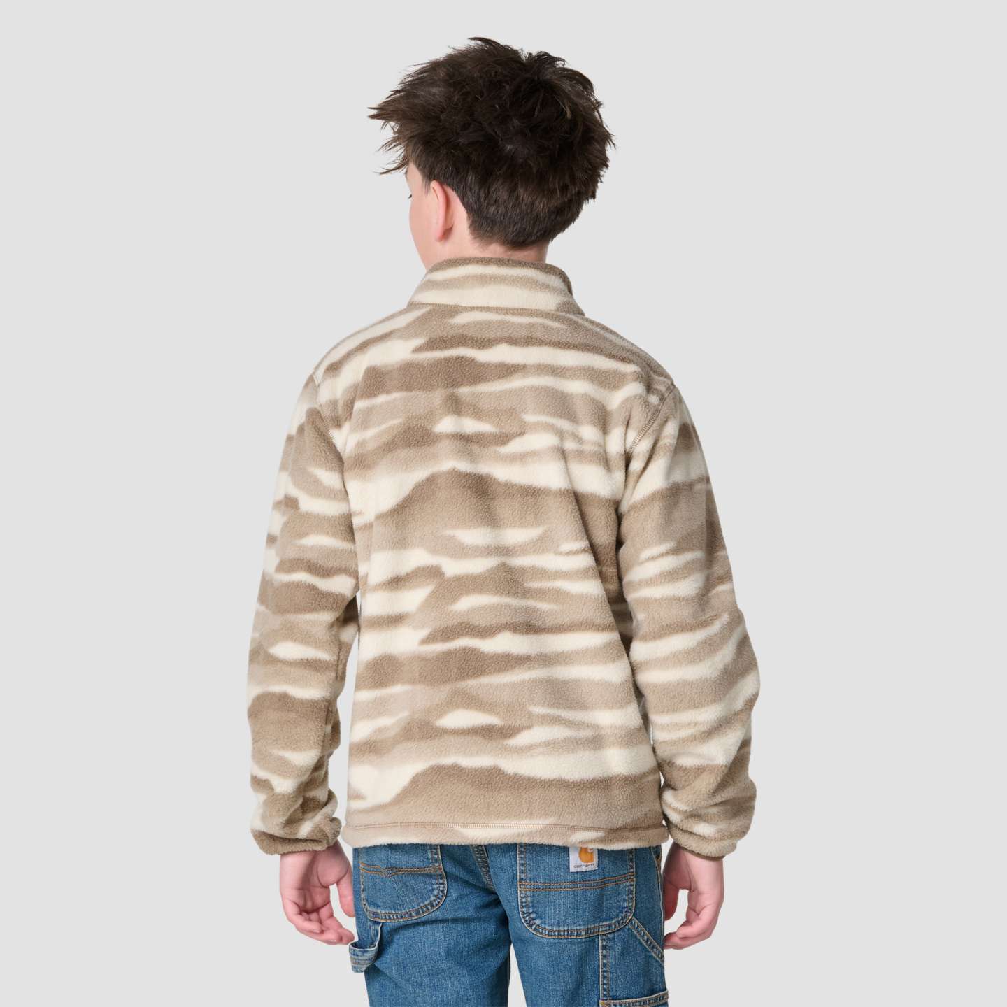 Толстовка Carhartt Long Sleeve Printed Half-Zip Fleece для мальчиков, цвет: Бежевый — фото 3
