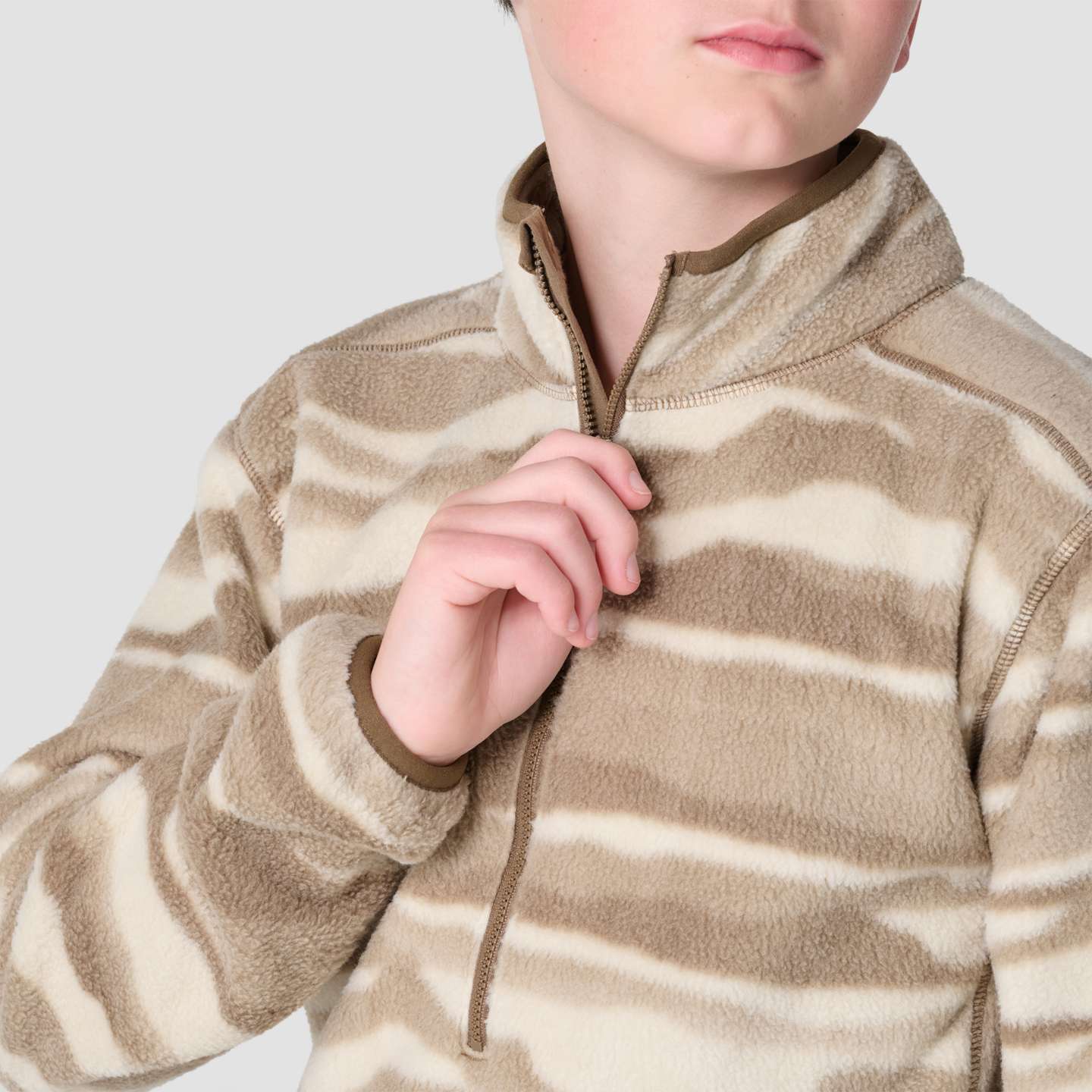 Толстовка Carhartt Long Sleeve Printed Half-Zip Fleece для мальчиков, цвет: Бежевый — фото 8