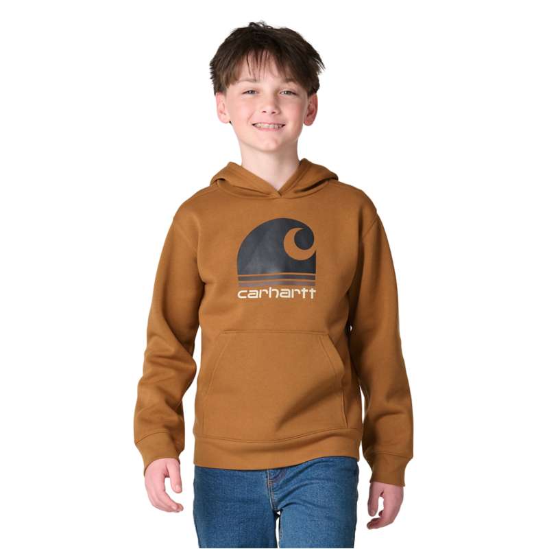 Carhartt  Carhartt Brown Boys' Long Sleeve Hooded Graphic Sweatshirt (Toddler/Child/Youth)