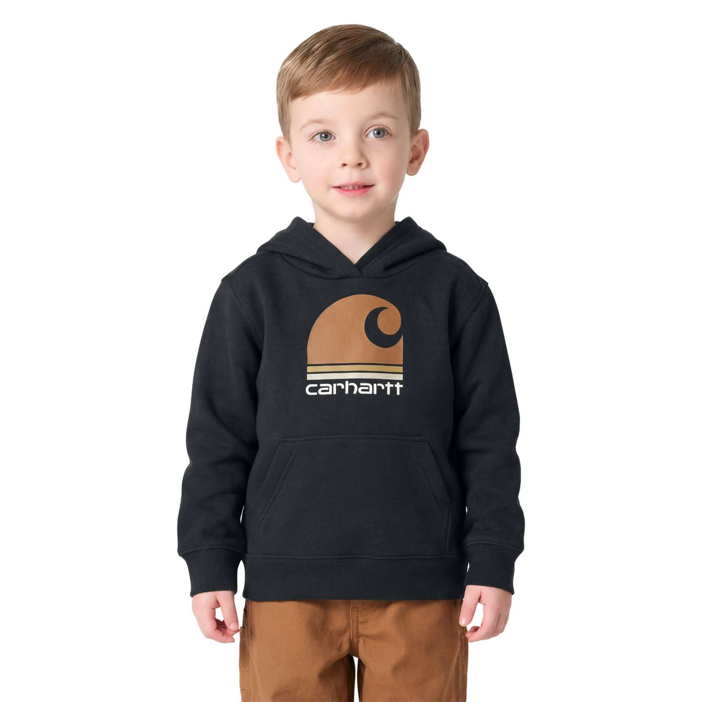 Свитшот Carhartt Long Sleeve Hooded Graphic Sweatshirt для мальчиков, цвет: Чёрный — фото 1