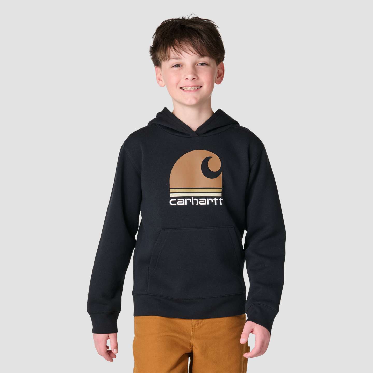 Свитшот Carhartt Long Sleeve Hooded Graphic Sweatshirt для мальчиков, цвет: Чёрный — фото 2