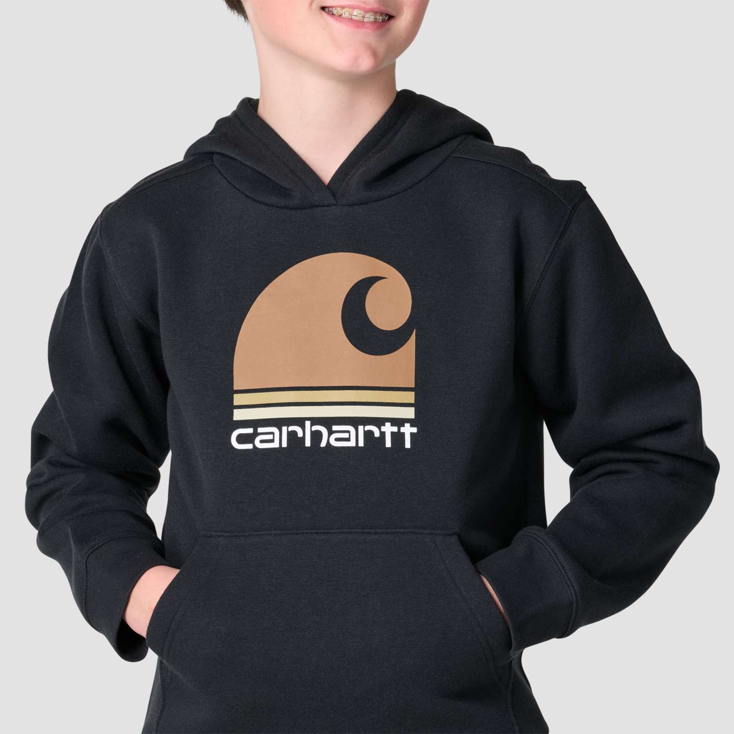 Свитшот Carhartt Long Sleeve Hooded Graphic Sweatshirt для мальчиков, цвет: Чёрный — фото 7