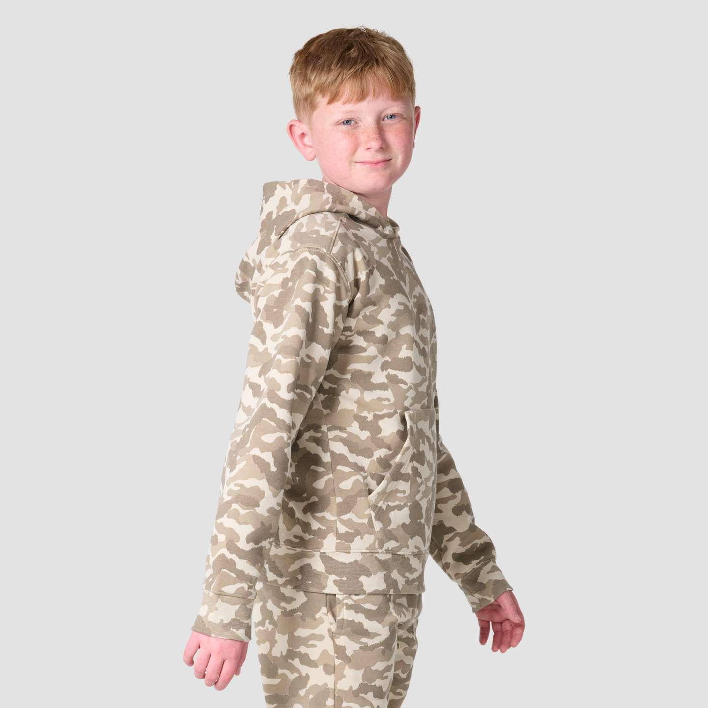 Свитшот Carhartt Long Sleeve Hooded Camo Print Sweatshirt для мальчиков, цвет: Бежевый — фото 4