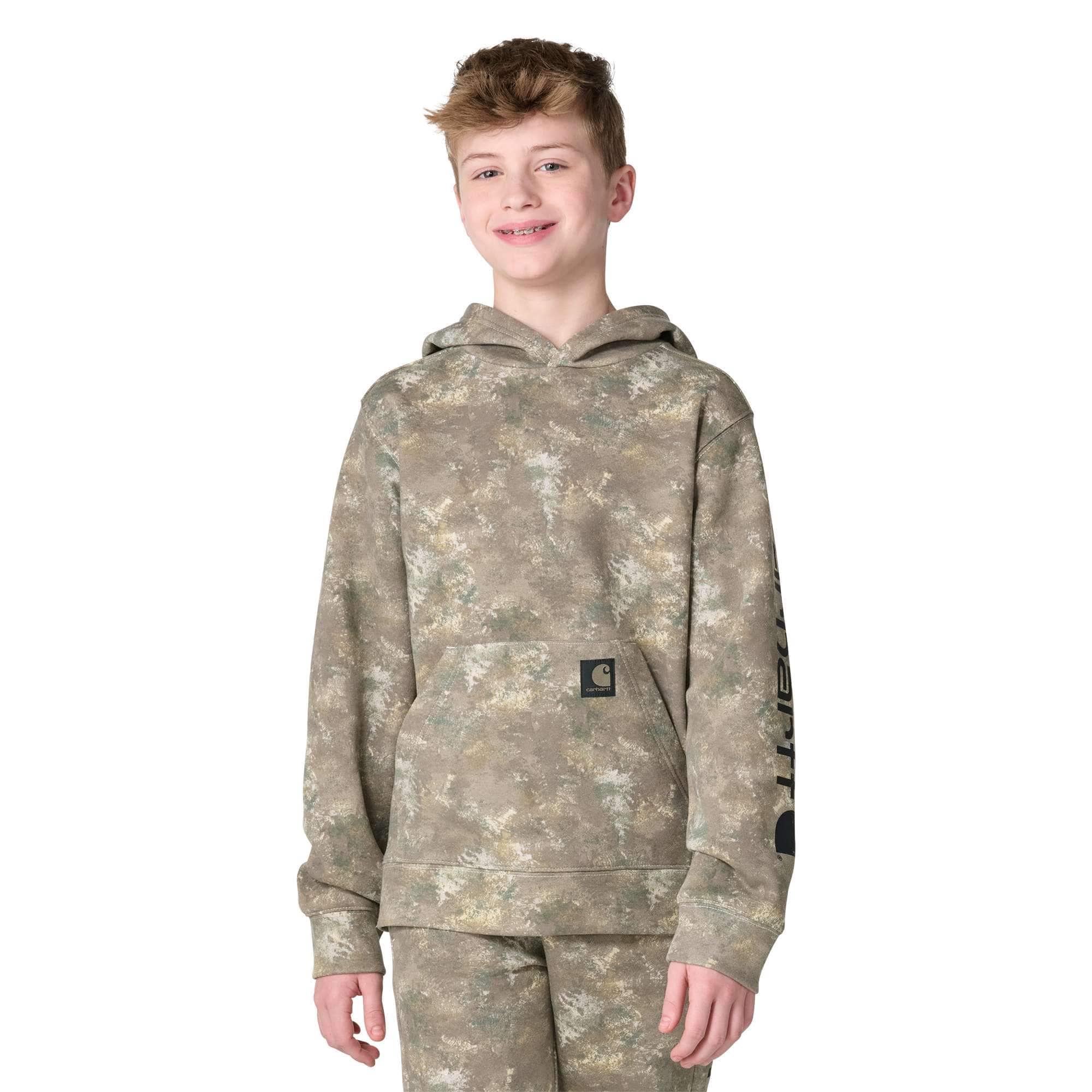 Carhartt Boys' Long Sleeve Hooded Faded Camo Printed Sweatshirt (Child/Youth)