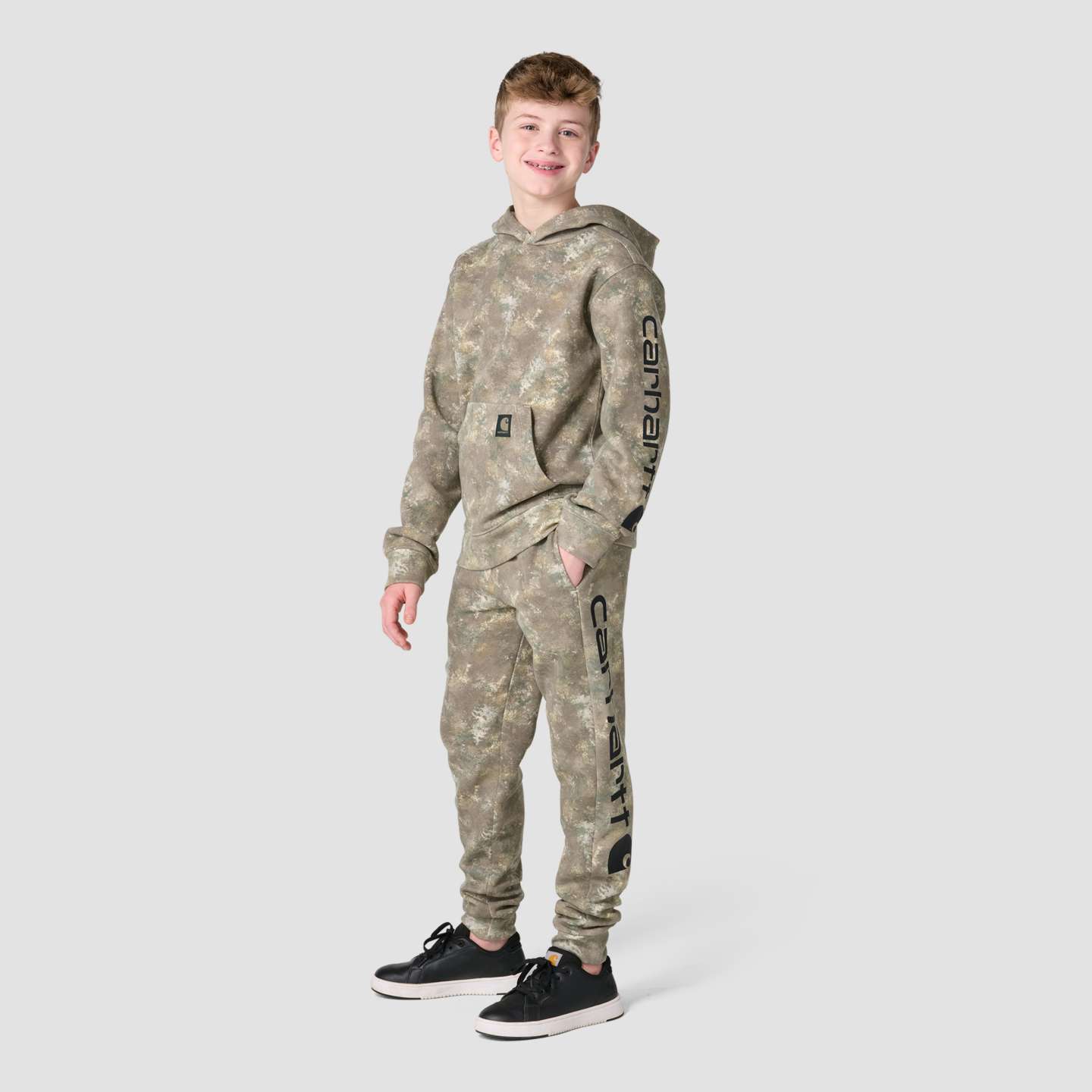 Свитшот Carhartt Long Sleeve Hooded Faded Camo Printed Sweatshirt для мальчиков, цвет: Камуфляжный — фото 3