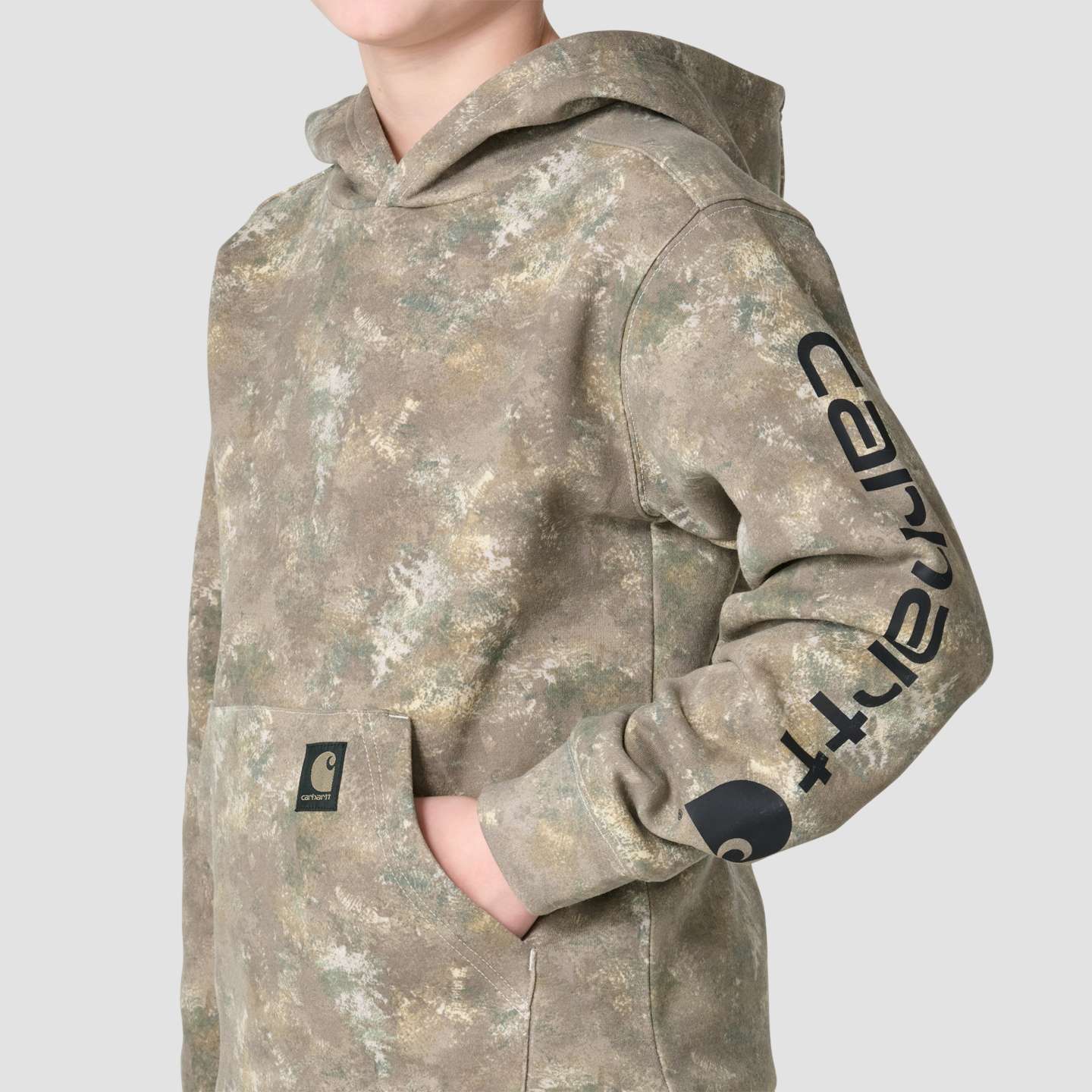 Свитшот Carhartt Long Sleeve Hooded Faded Camo Printed Sweatshirt для мальчиков, цвет: Камуфляжный — фото 5