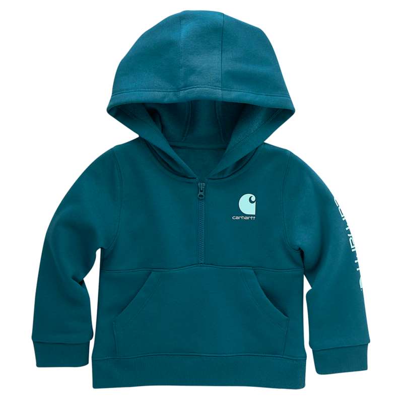 Carhartt  Shaded Spruce Girls' Long-Sleeve Half-Zip Sweatshirt (Infant/Toddler)