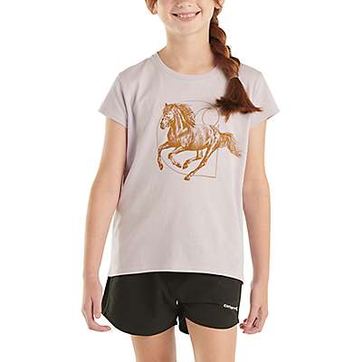 Carhartt Child girl,toddler girl,youth girl Lavender Girls' Short-Sleeve Horse T-Shirt (Toddler/Child/Youth)