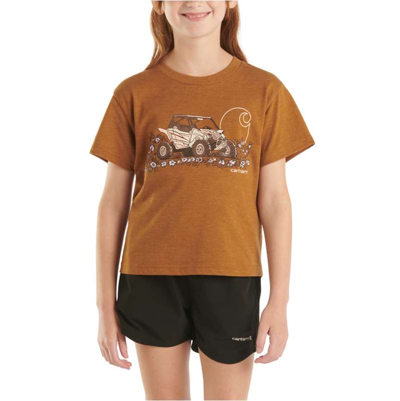 Carhartt  Light Brown Heather Girls' Short-Sleeve Vehicle T-Shirt (Child/Youth)