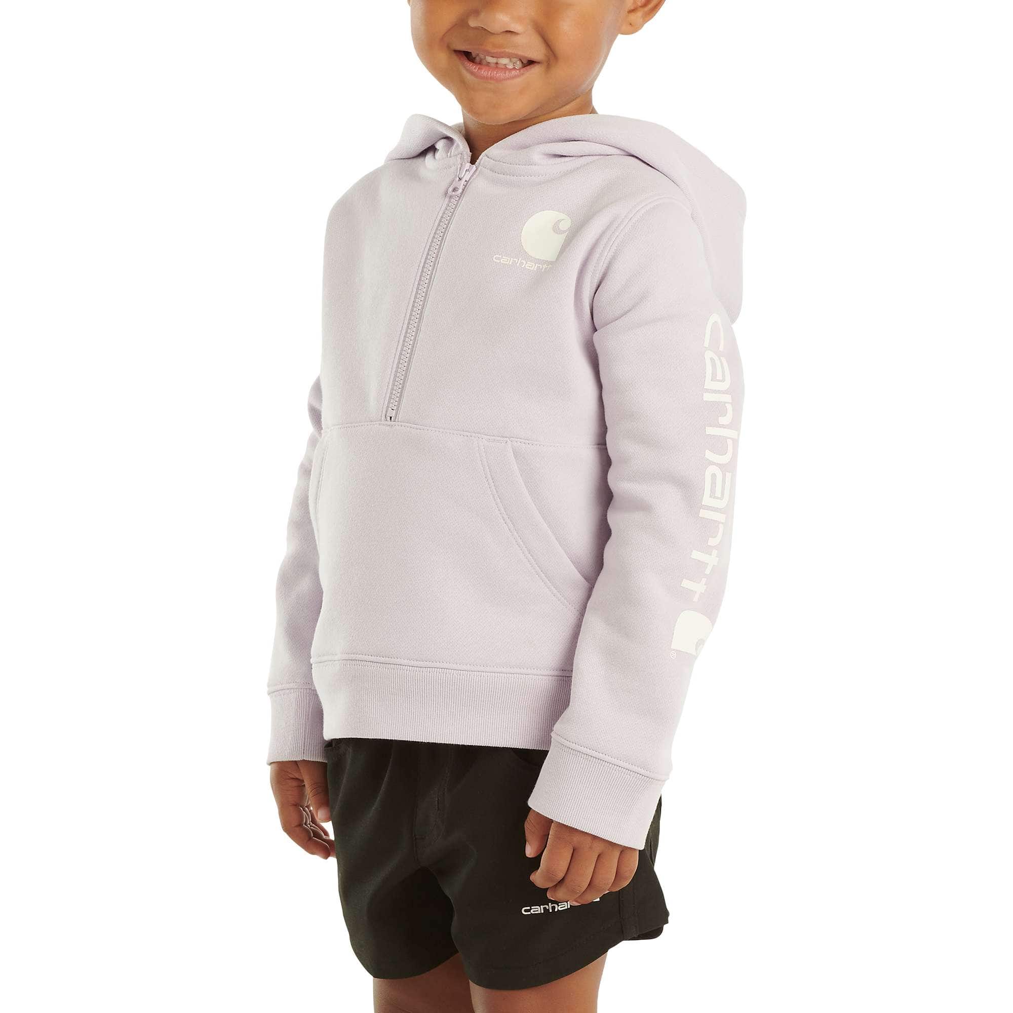 Girls' Long Sleeve Half-Zip Hooded Sweatshirt (Infant/Toddler)